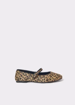 Brownie Zapatos*Bailarina piel animal print Negro