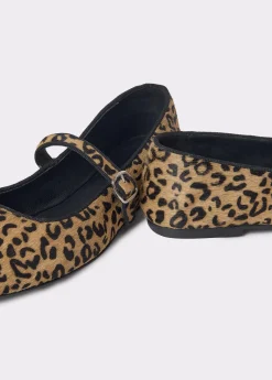 Brownie Zapatos*Bailarina piel animal print Negro