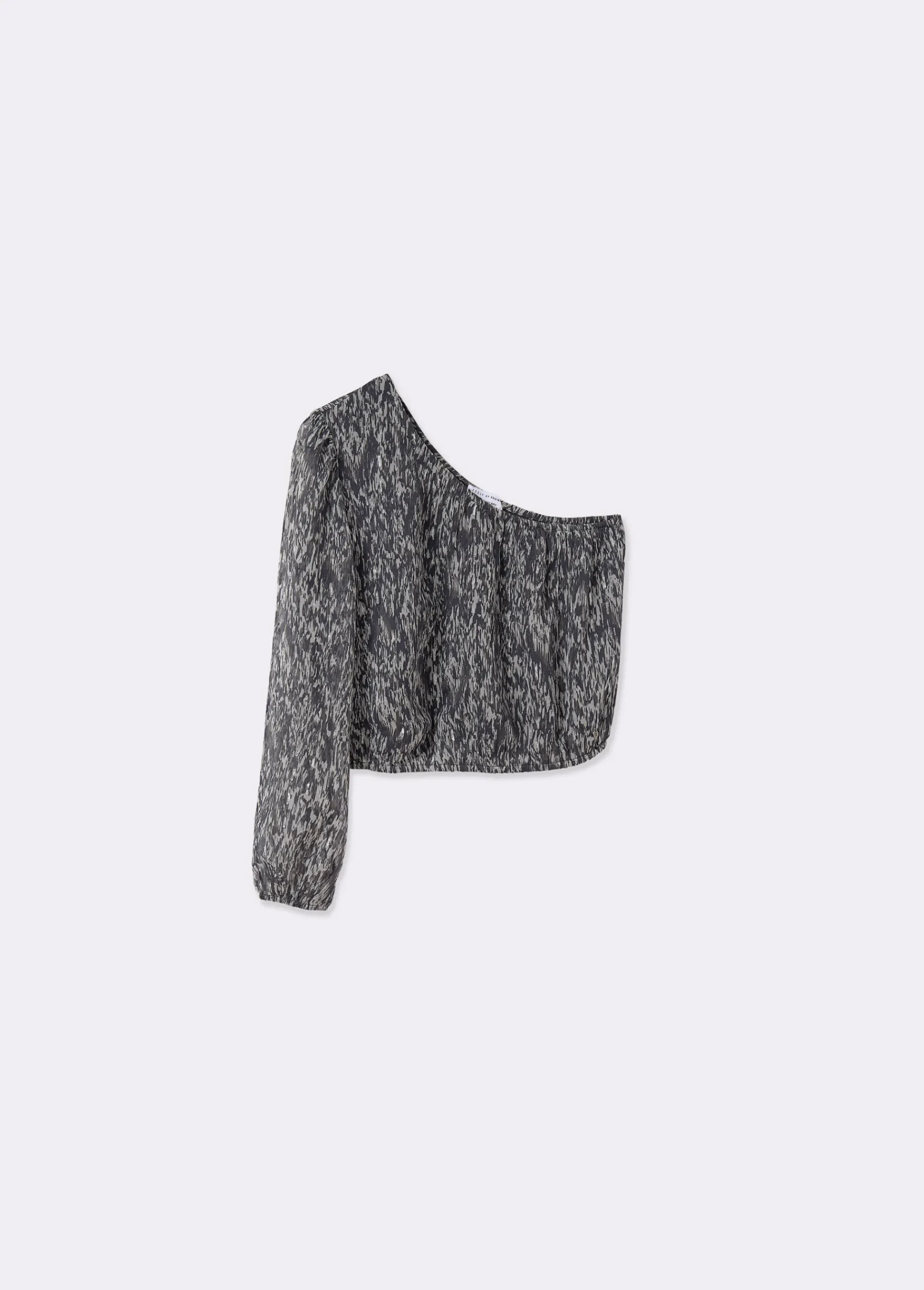 Brownie Camisas Y Blusas|Total Look*Blusa asimétrica brillo estampada Gris