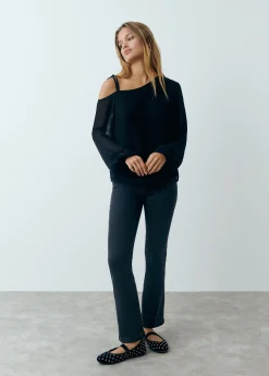 Brownie Camisas Y Blusas*Blusa asimétrica manga larga Negro