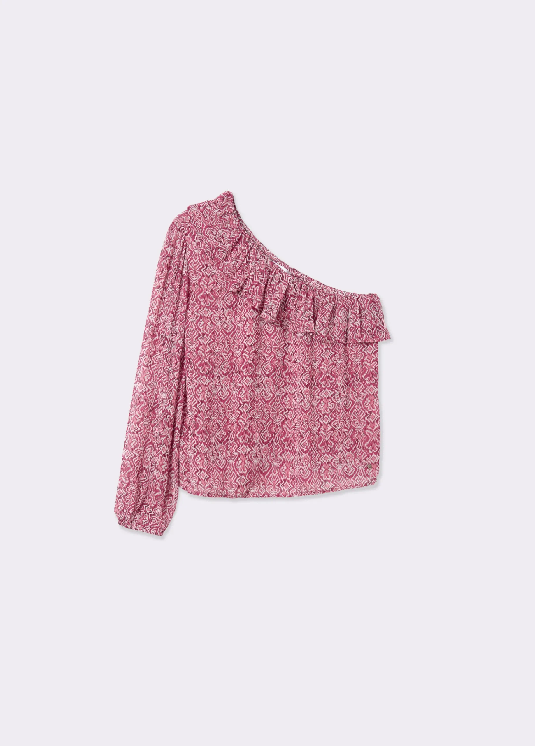 Brownie Camisas Y Blusas*Blusa asimétrica volante estampada Teja