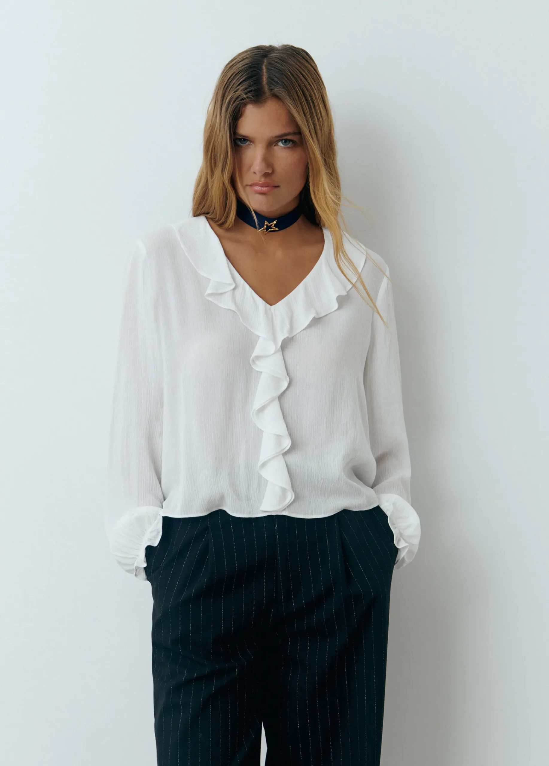 Brownie Camisas Y Blusas*Blusa escote volantes Crudo