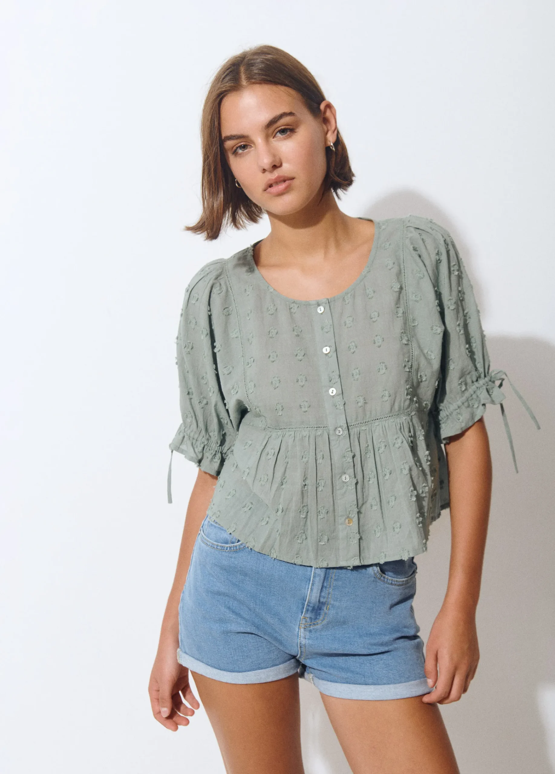 Brownie Camisas Y Blusas*Blusa manga corta Kaki