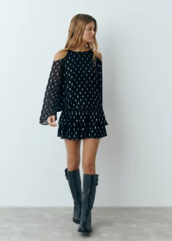 Brownie Camisas Y Blusas|Total Look*Blusa offshoulder brillo Negro