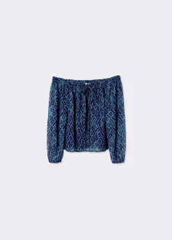 Brownie Camisas Y Blusas*Blusa offshoulder estampado ikat Azul