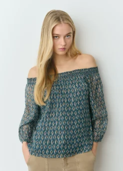 Brownie Camisas Y Blusas*Blusa offshoulder sello indio brillo