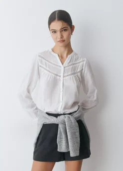 Brownie Camisas Y Blusas*Blusa romántica detalle puntillas