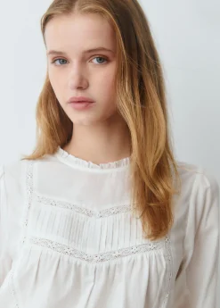 Brownie Camisas Y Blusas*Blusa romántica puntillas Crudo