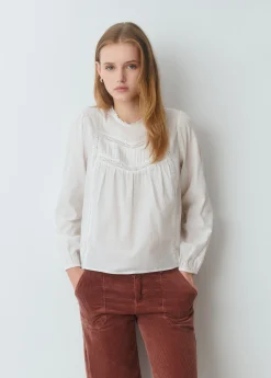 Brownie Camisas Y Blusas*Blusa romántica puntillas Crudo