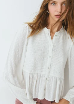 Brownie Camisas Y Blusas*Blusa smock con botones plumeti