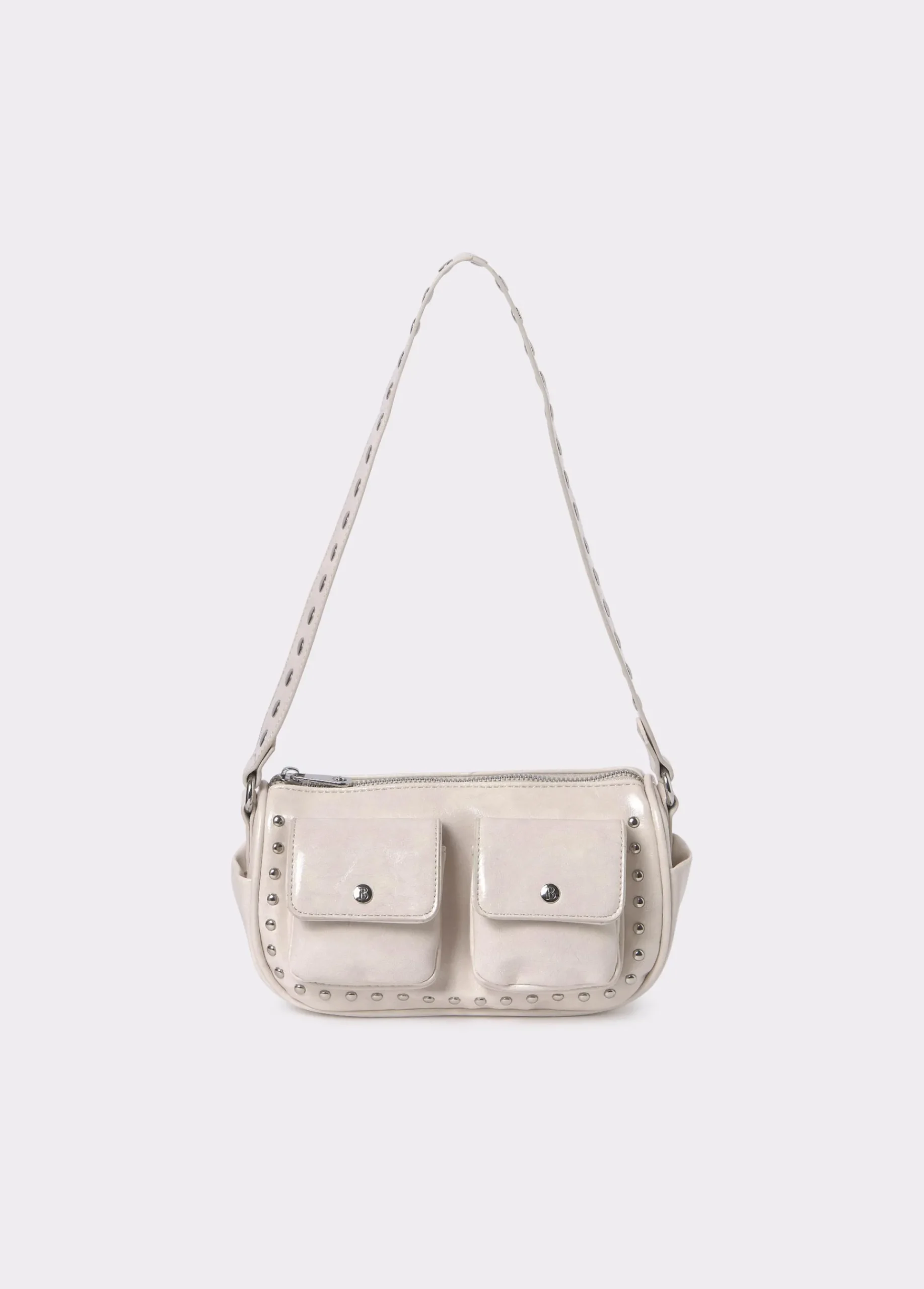 Brownie Bolsos*Bolso hombro solapa con bolsillos Crudo