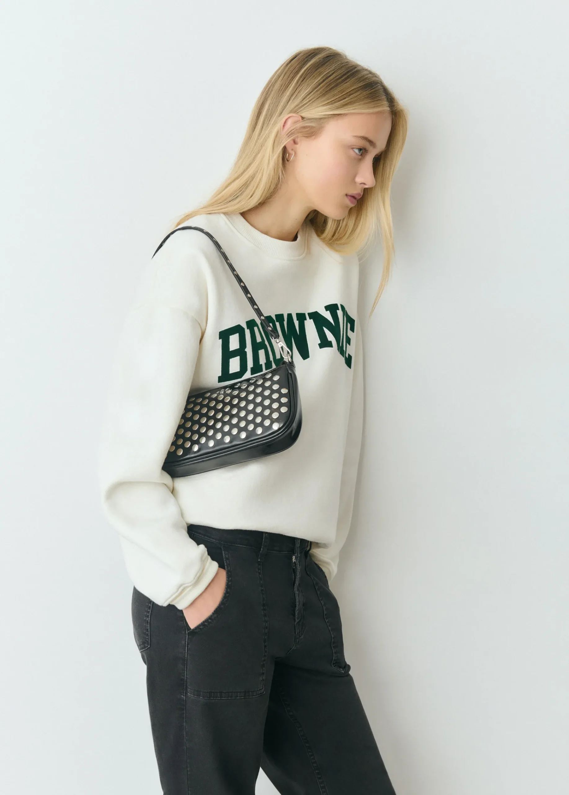 Brownie Bolsos*Bolso hombro tachas Negro