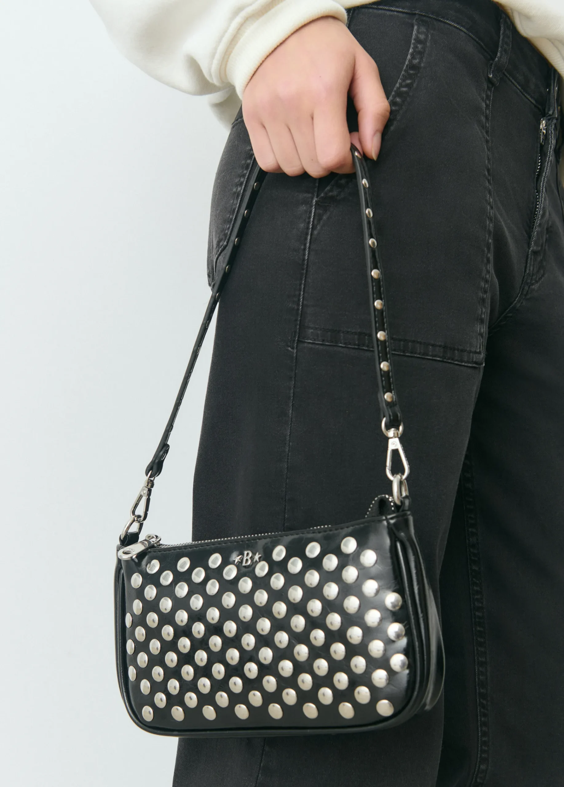 Brownie Bolsos*Bolso hombro tachas Negro