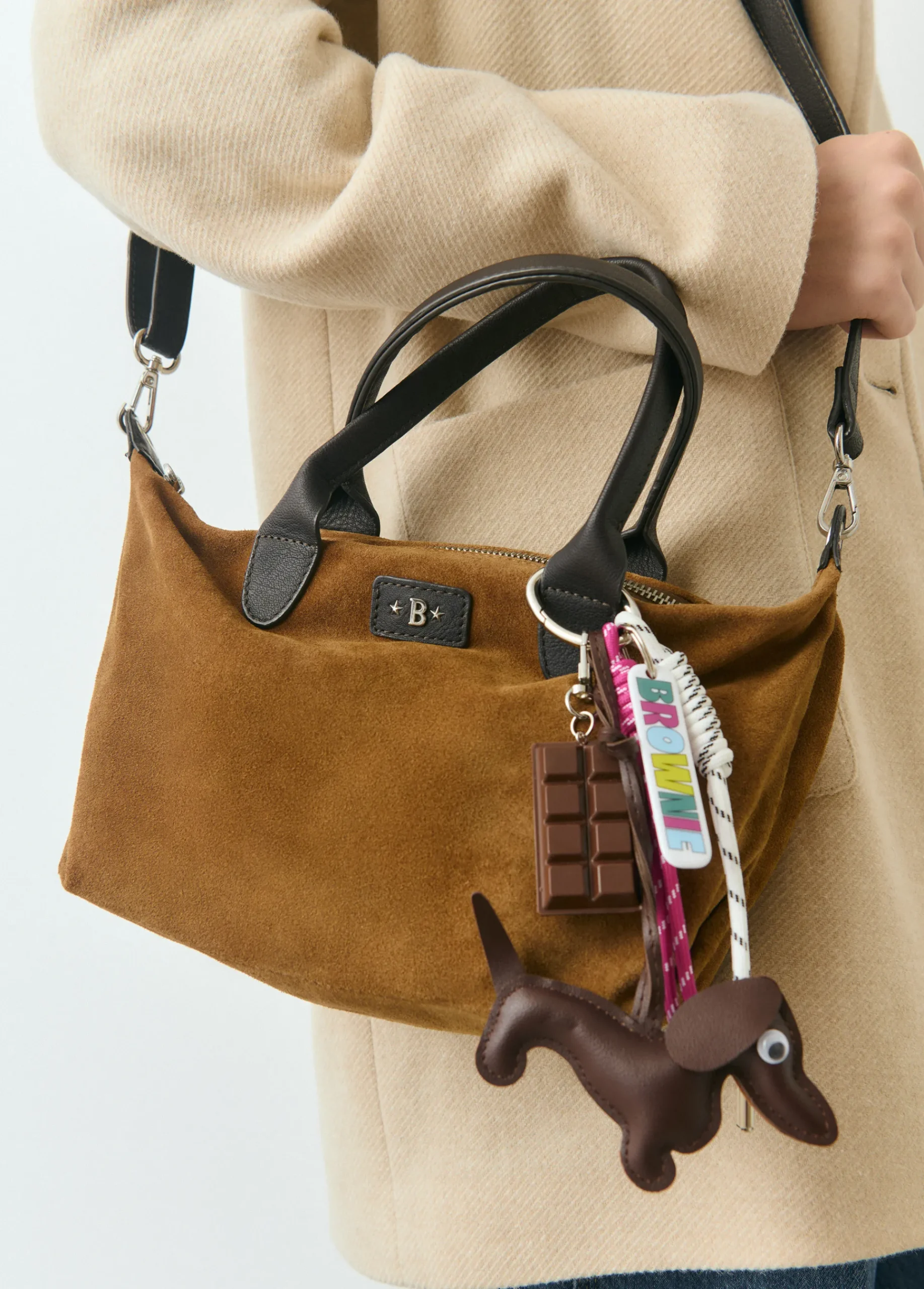 Brownie Bolsos*Bolso mini piel shopper Taupeoscuro
