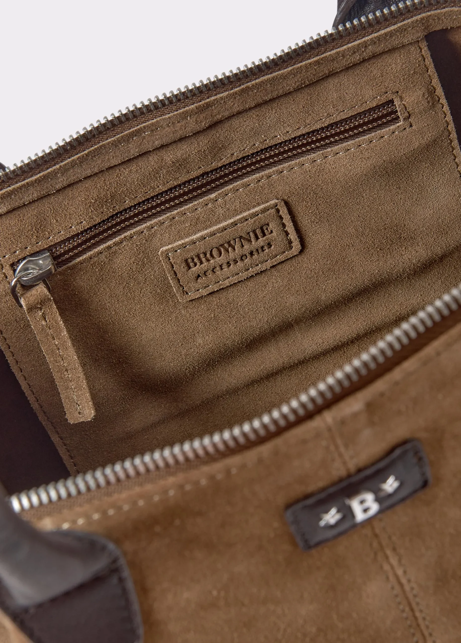 Brownie Bolsos*Bolso piel shopper cremallera Taupeoscuro