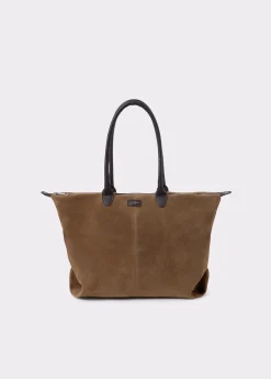Brownie Bolsos*Bolso piel shopper cremallera Taupeoscuro