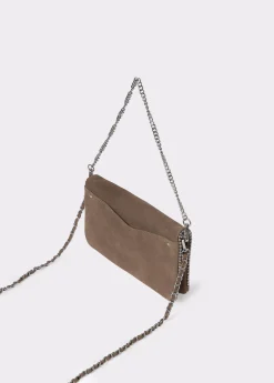 Brownie Bolsos*Bolso piel solapa bolitas Taupeoscuro
