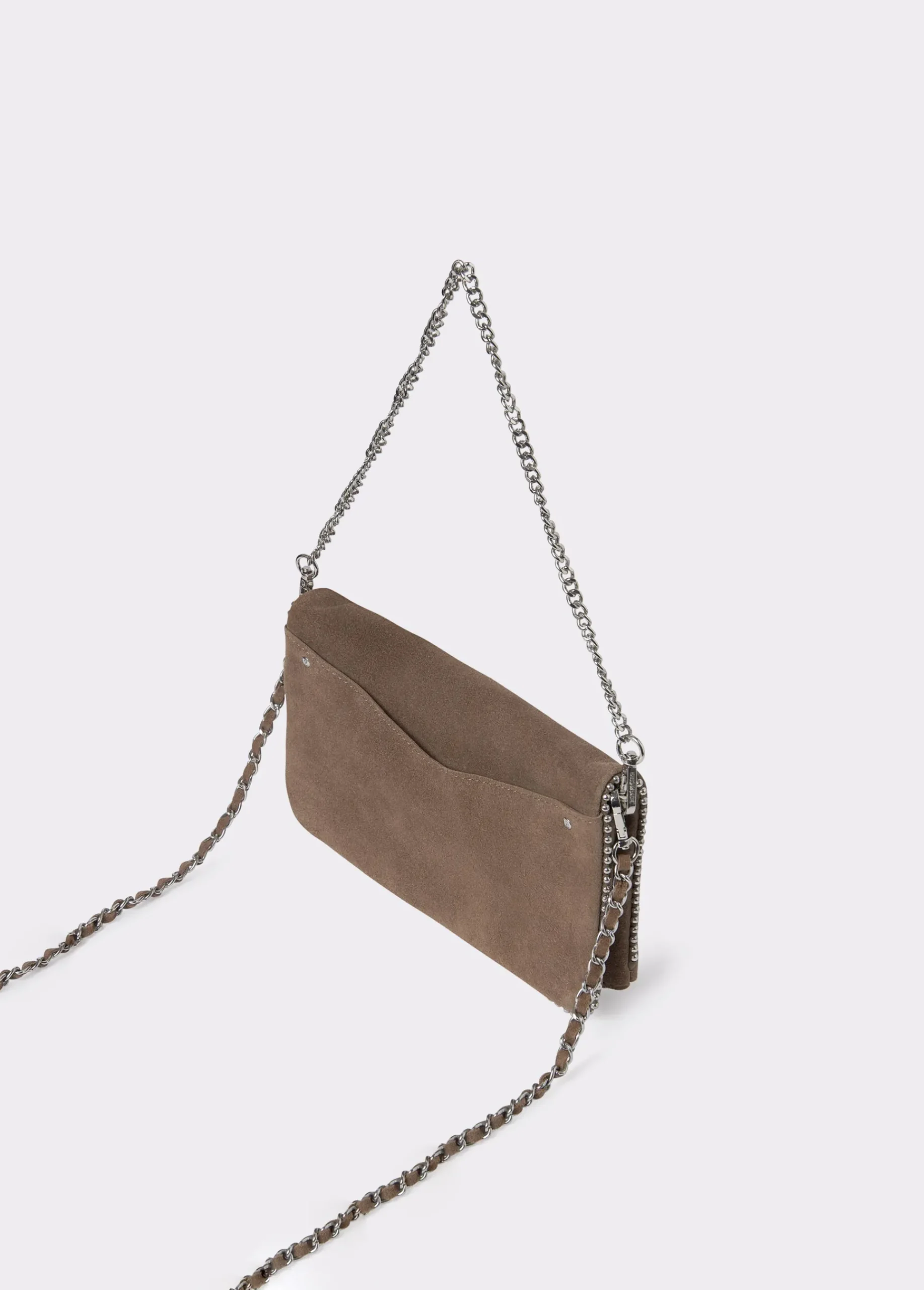 Brownie Bolsos*Bolso piel solapa bolitas Taupeoscuro