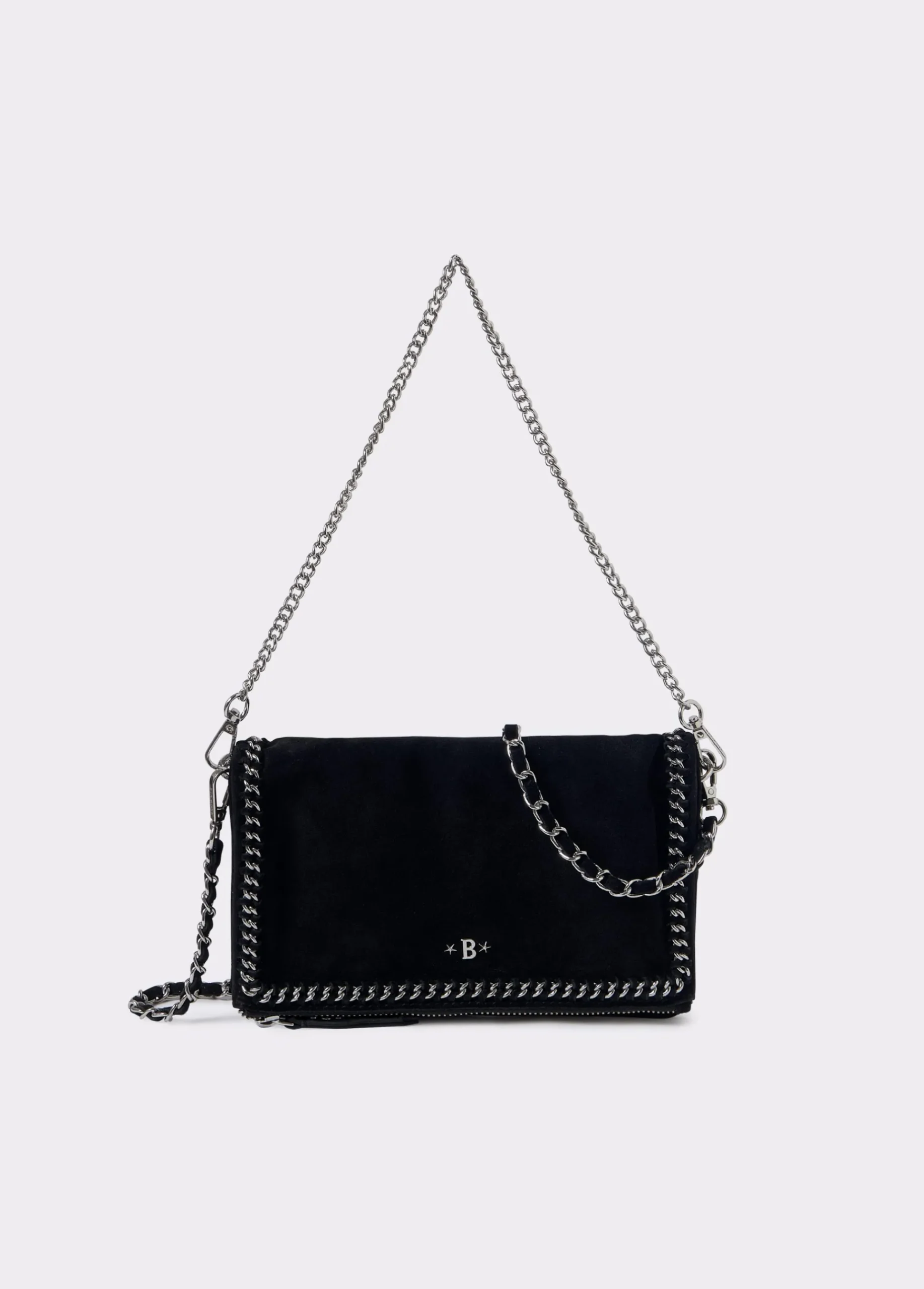 Brownie Bolsos*Bolso piel solapa cadena Negro