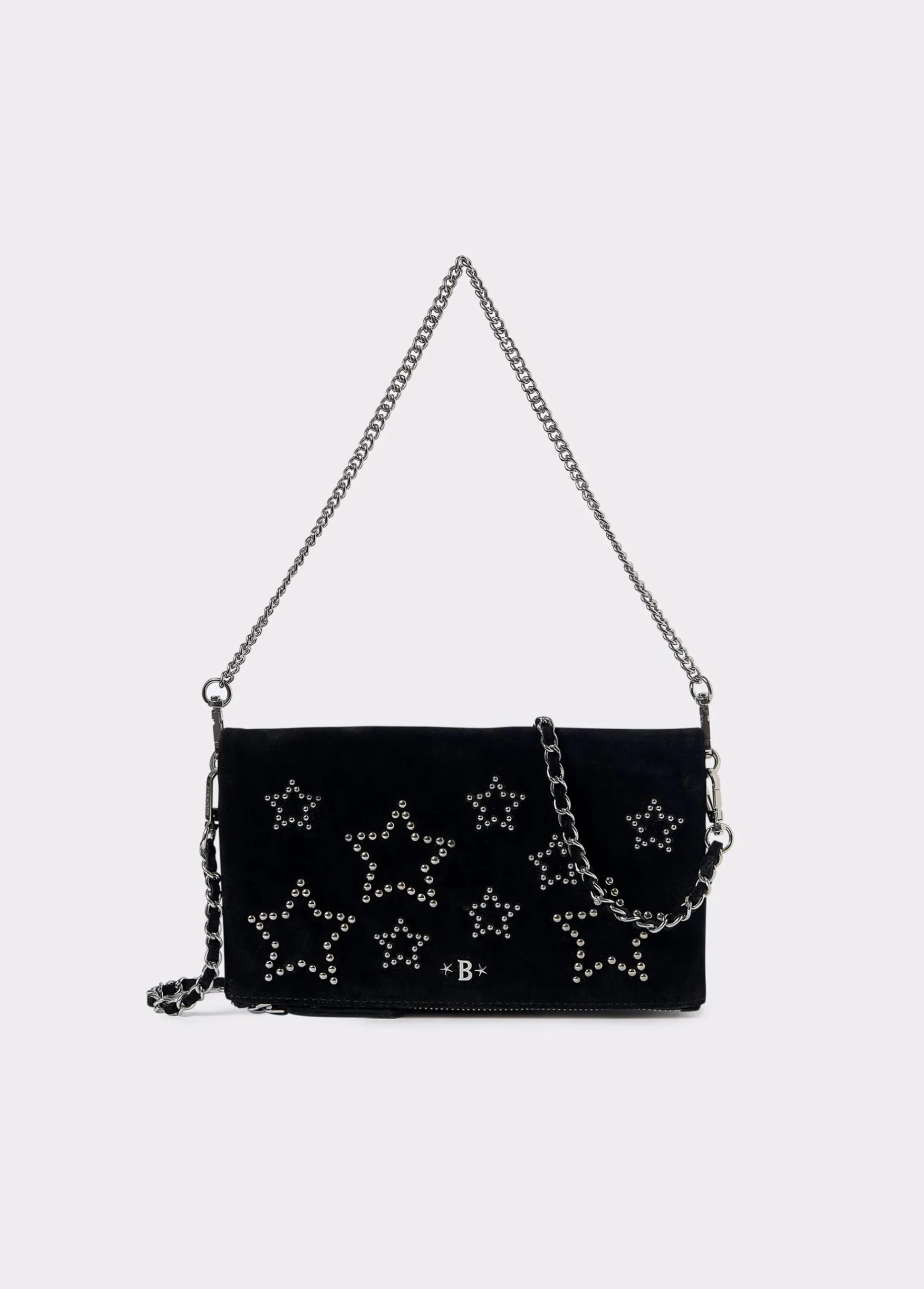 Brownie Bolsos*Bolso piel solapa estrellas Negro