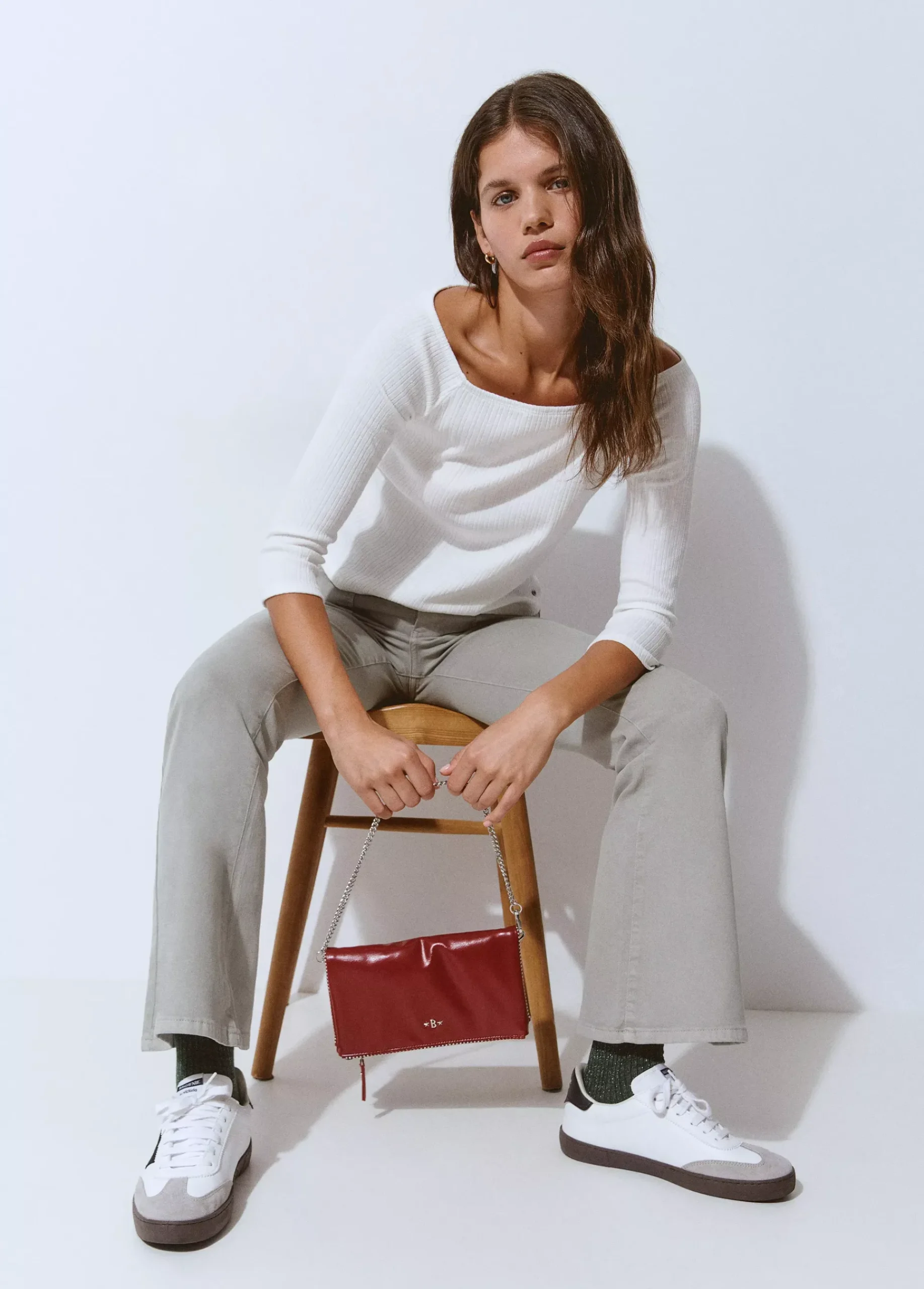 Brownie Bolsos*Bolso solapa bolitas Rojo