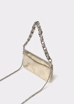 Brownie Bolsos*Bolso solapa laminado cadena gruesa Dorado