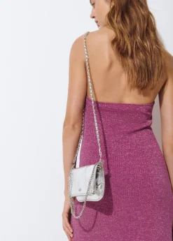 Brownie Bolsos*Bolso solapa mini laminado Plata