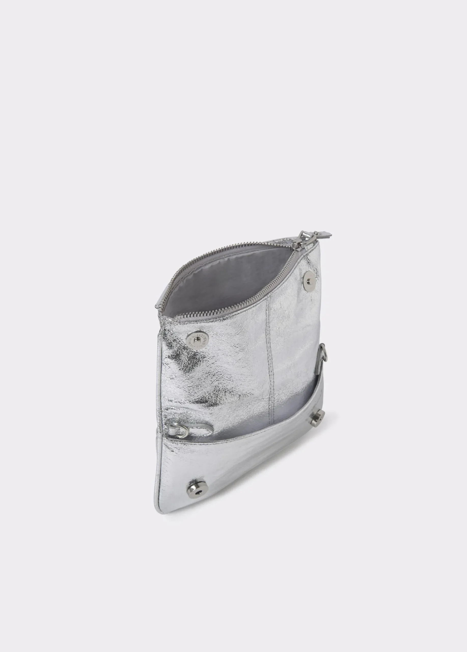 Brownie Bolsos*Bolso solapa mini laminado Plata