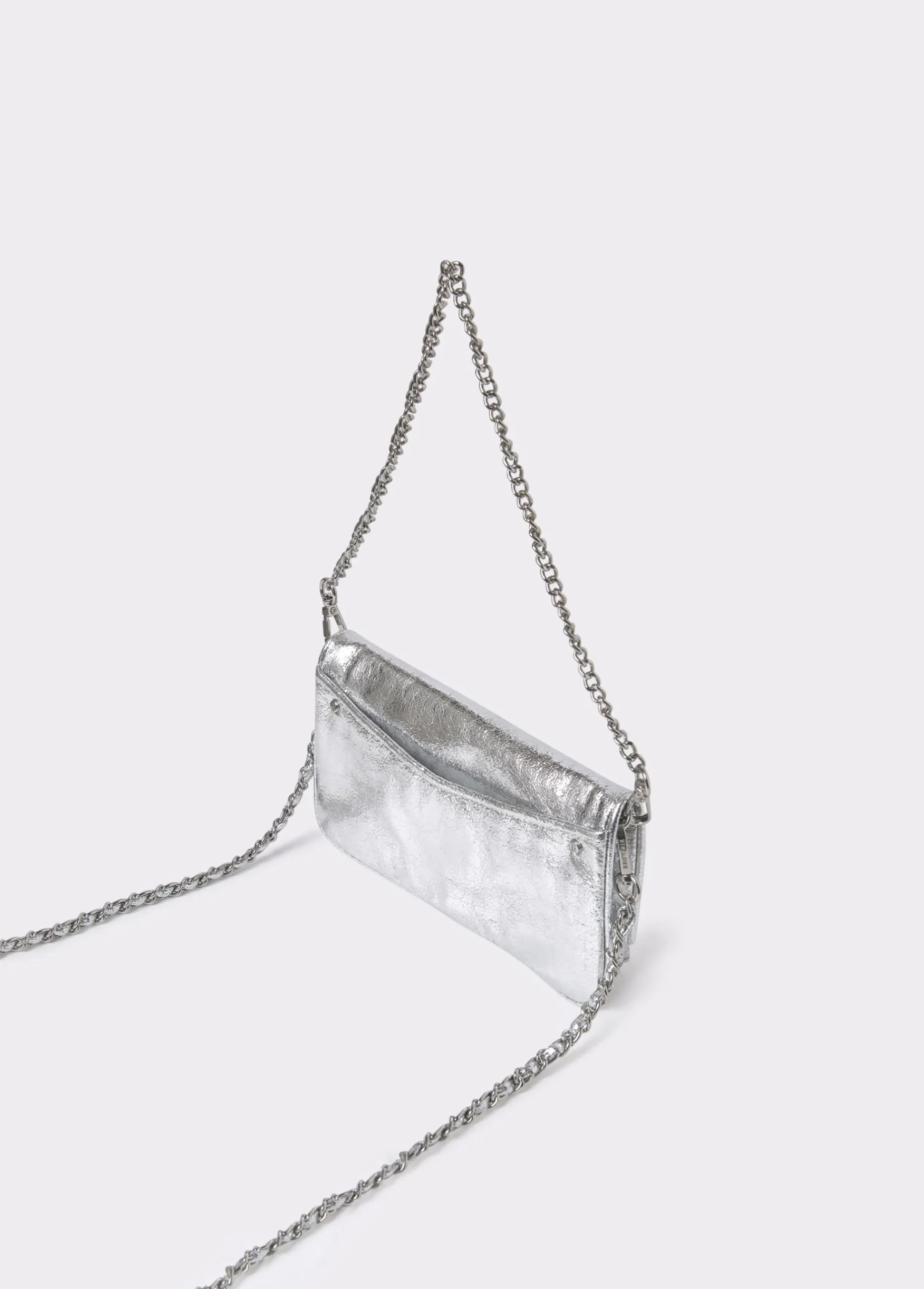 Brownie Bolsos*Bolso solapa mini laminado Plata