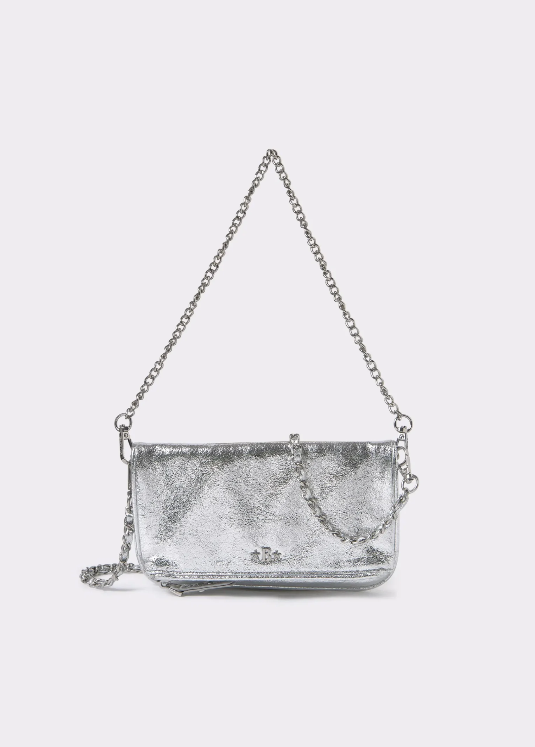 Brownie Bolsos*Bolso solapa mini laminado Plata