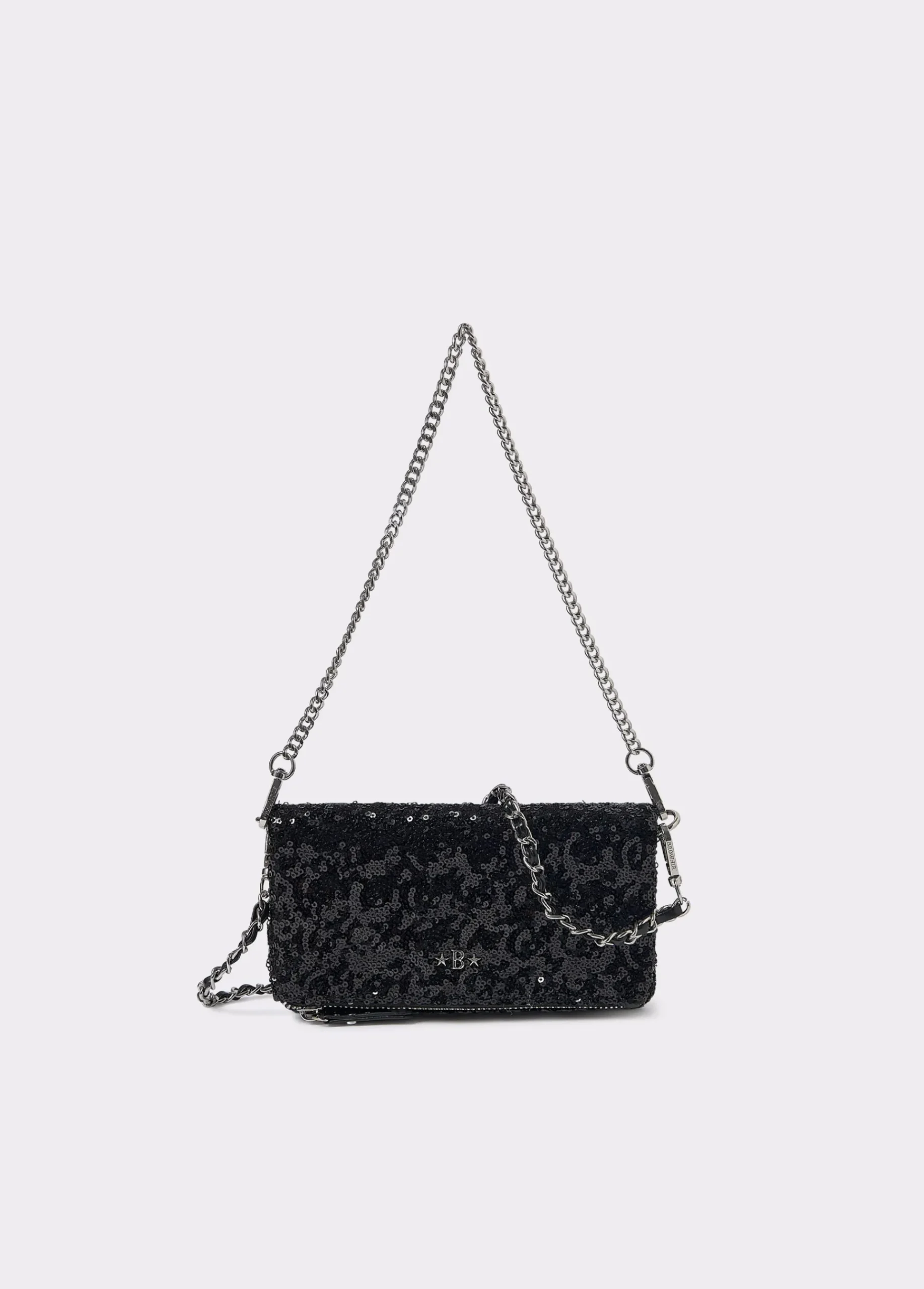 Brownie Bolsos*Bolso solapa mini lentejuelas Negro