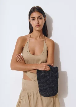 Brownie Bolsos*Bolso yute trenzado Negro