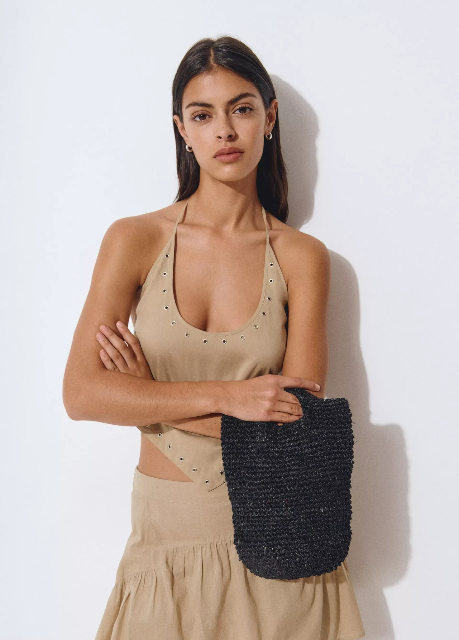 Brownie Bolsos*Bolso yute trenzado Negro
