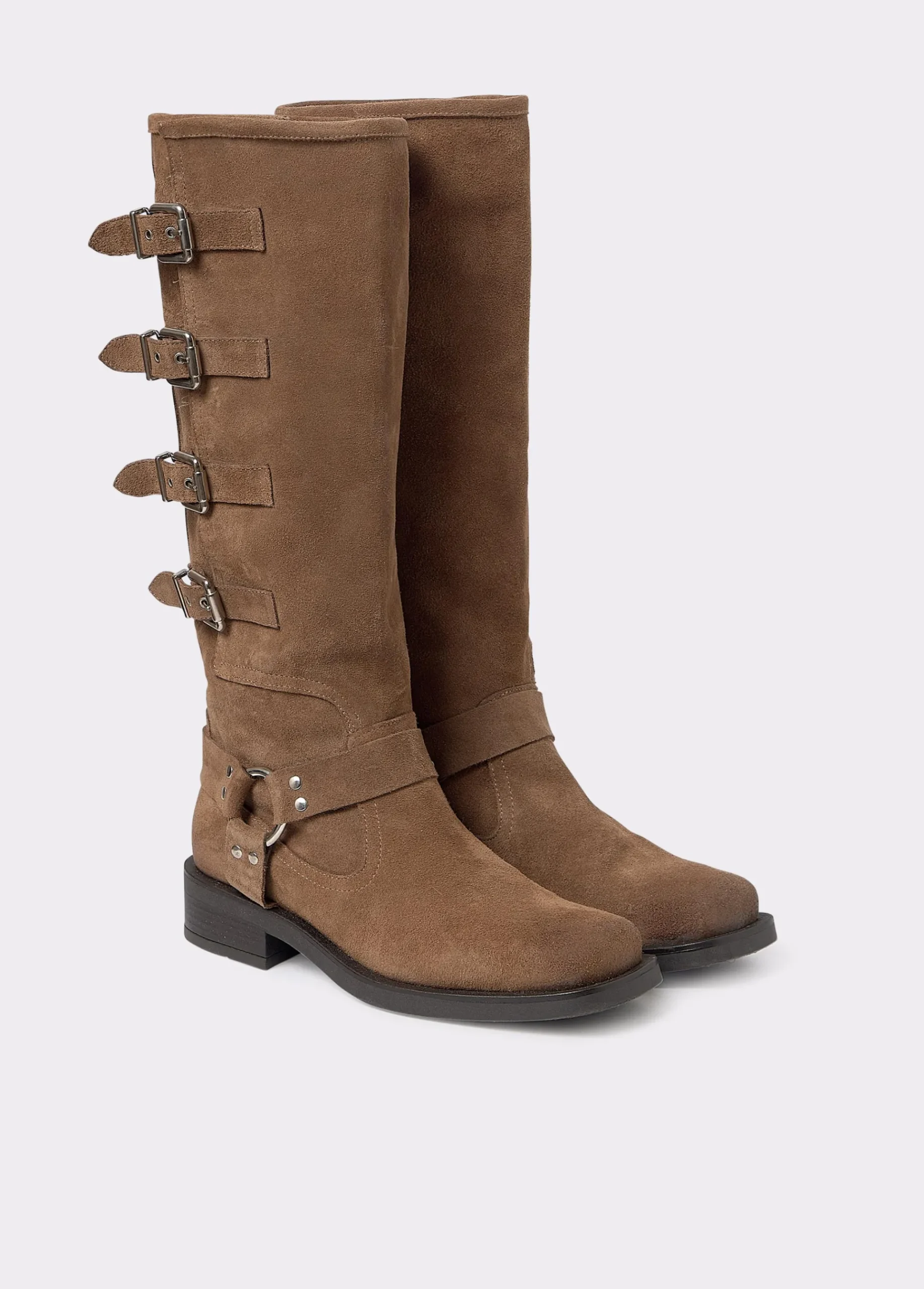 Brownie Zapatos*Bota alta piel hebillas Cuero