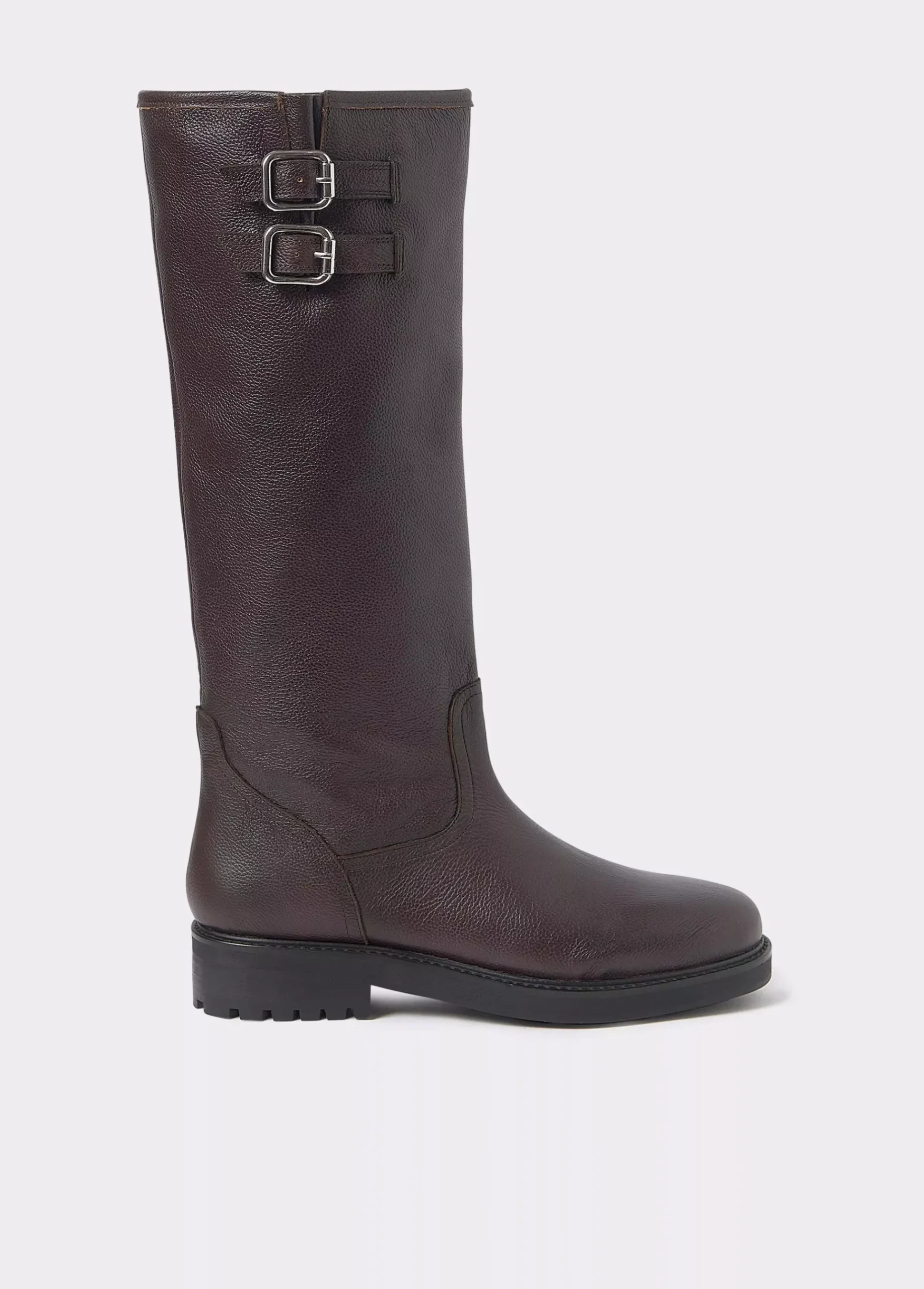 Brownie Zapatos*Bota alta piel hebillas Marron
