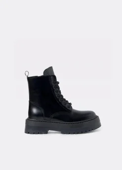 Brownie Zapatos*Bota piel acordonada Negro