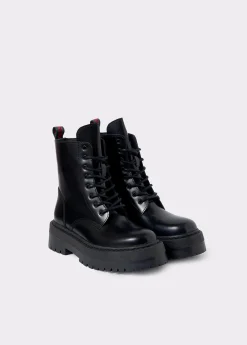 Brownie Zapatos*Bota piel acordonada Negro