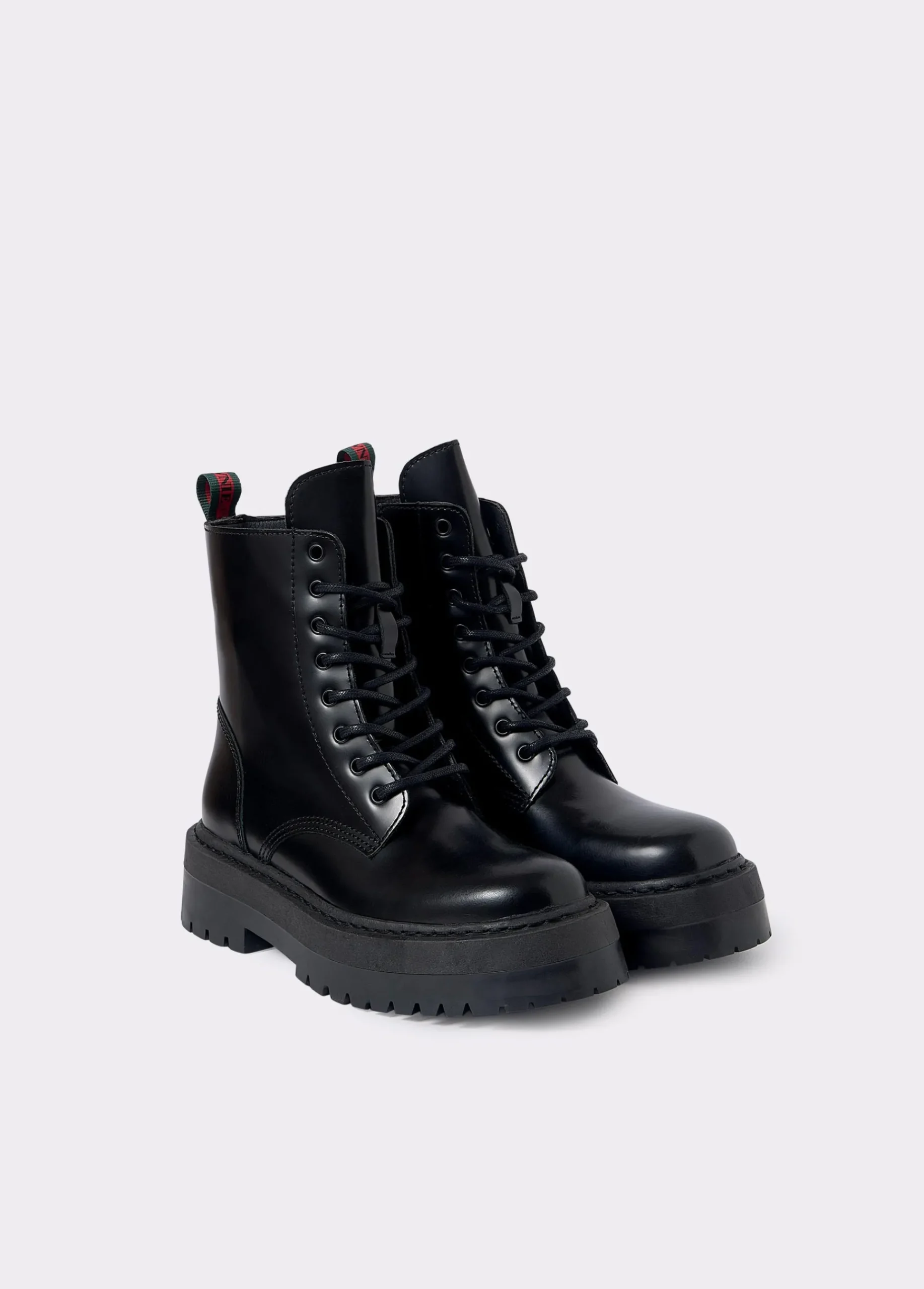 Brownie Zapatos*Bota piel acordonada Negro