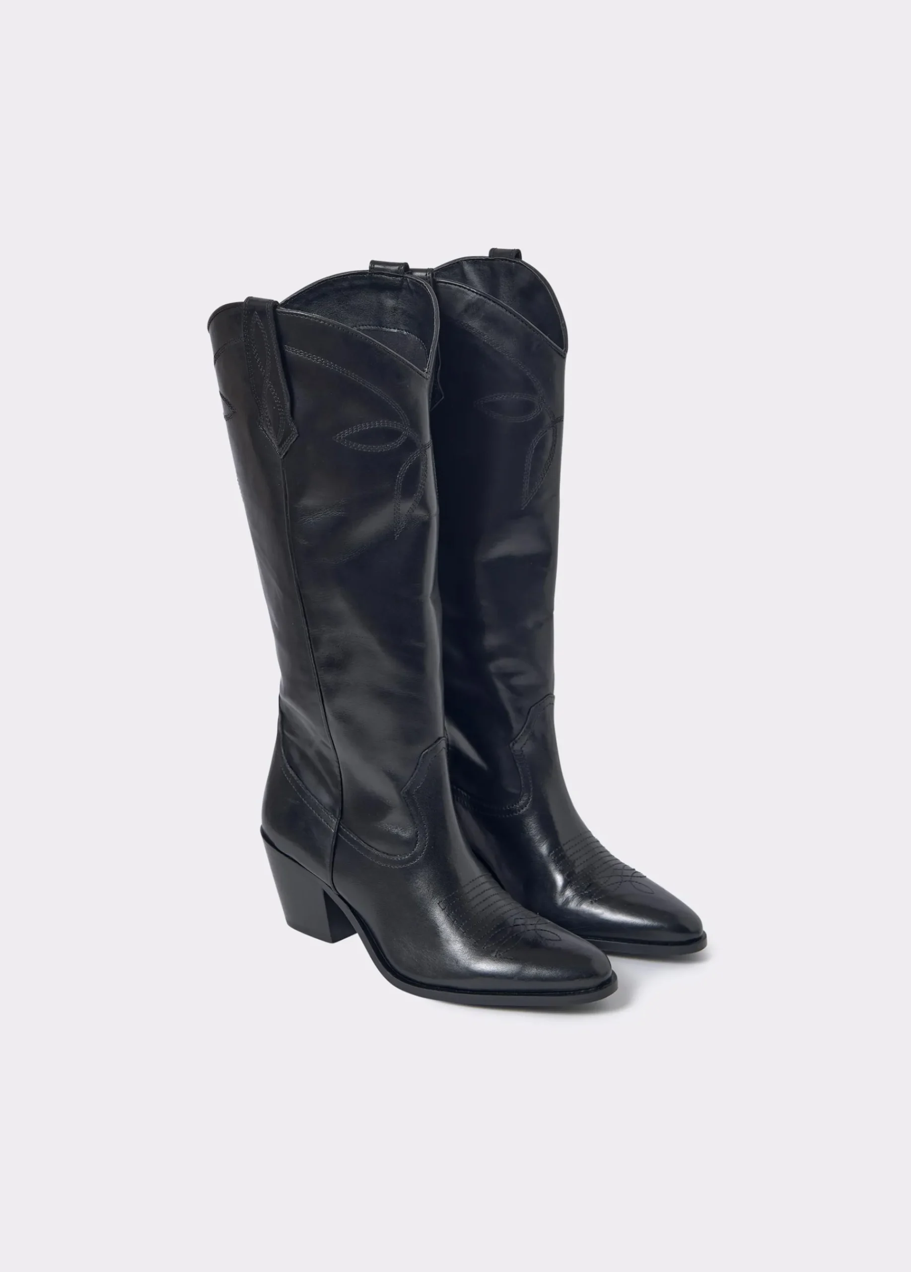 Brownie Zapatos*Bota piel campera tacón Negro