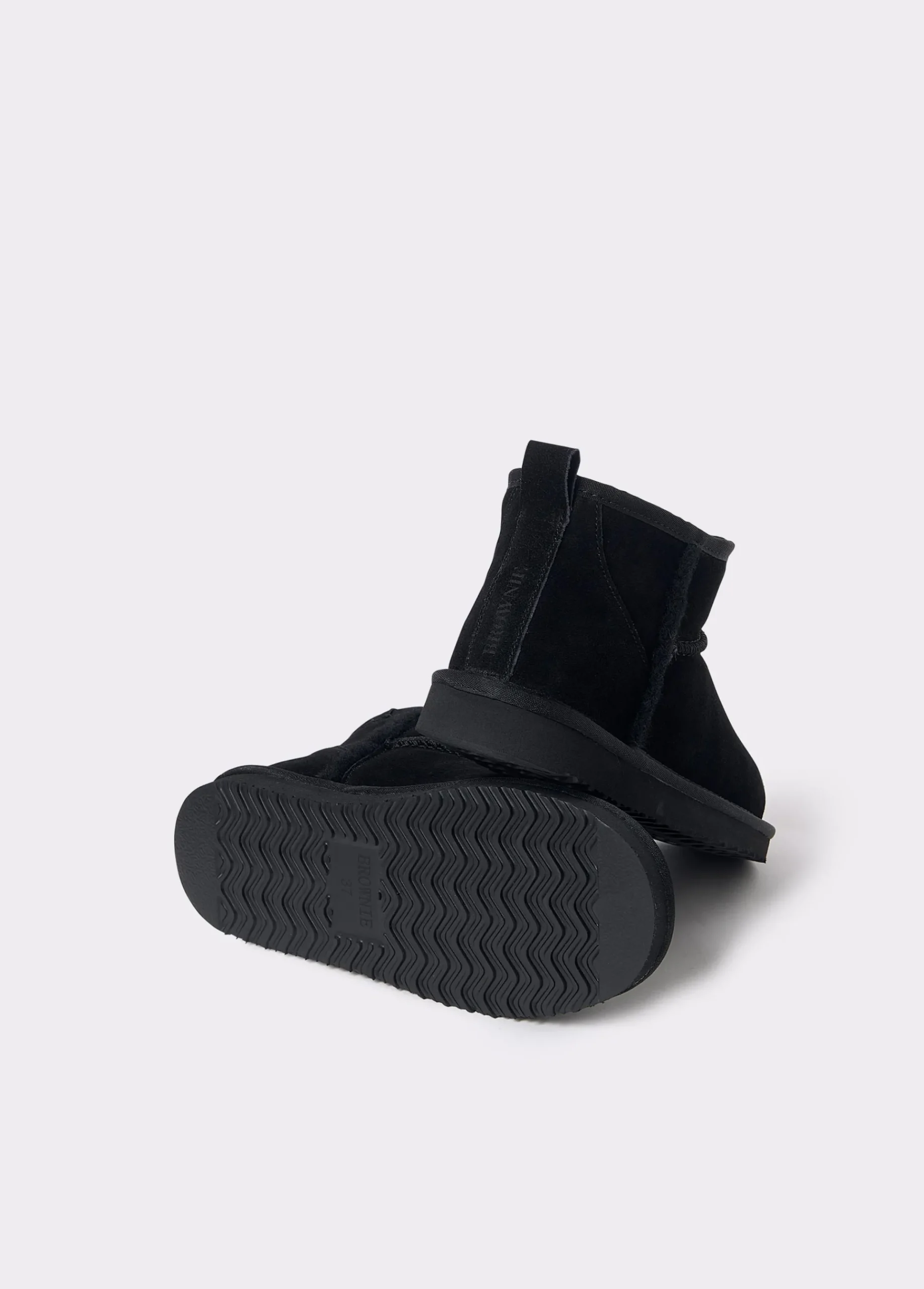 Brownie Zapatos*Botín bajo piel pelo Negro