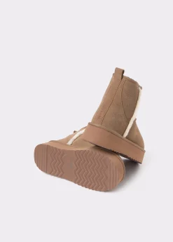 Brownie Zapatos*Botín plataforma piel pelo Avellana
