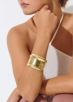 Brownie Bisutería*Brazalete rígido grabado Dorado
