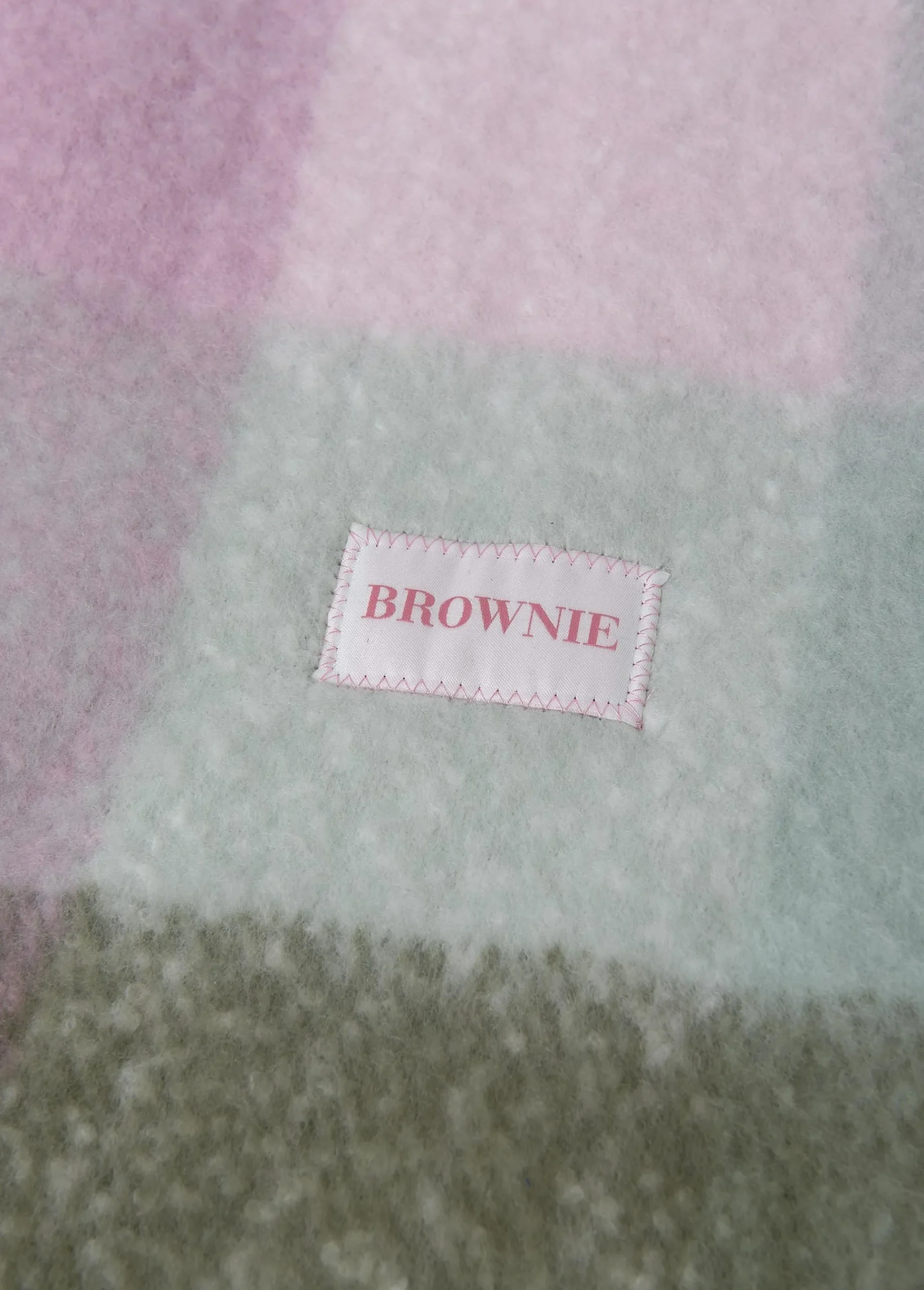 Brownie Bufandas*Bufanda gruesa cuadros flecos Rosa