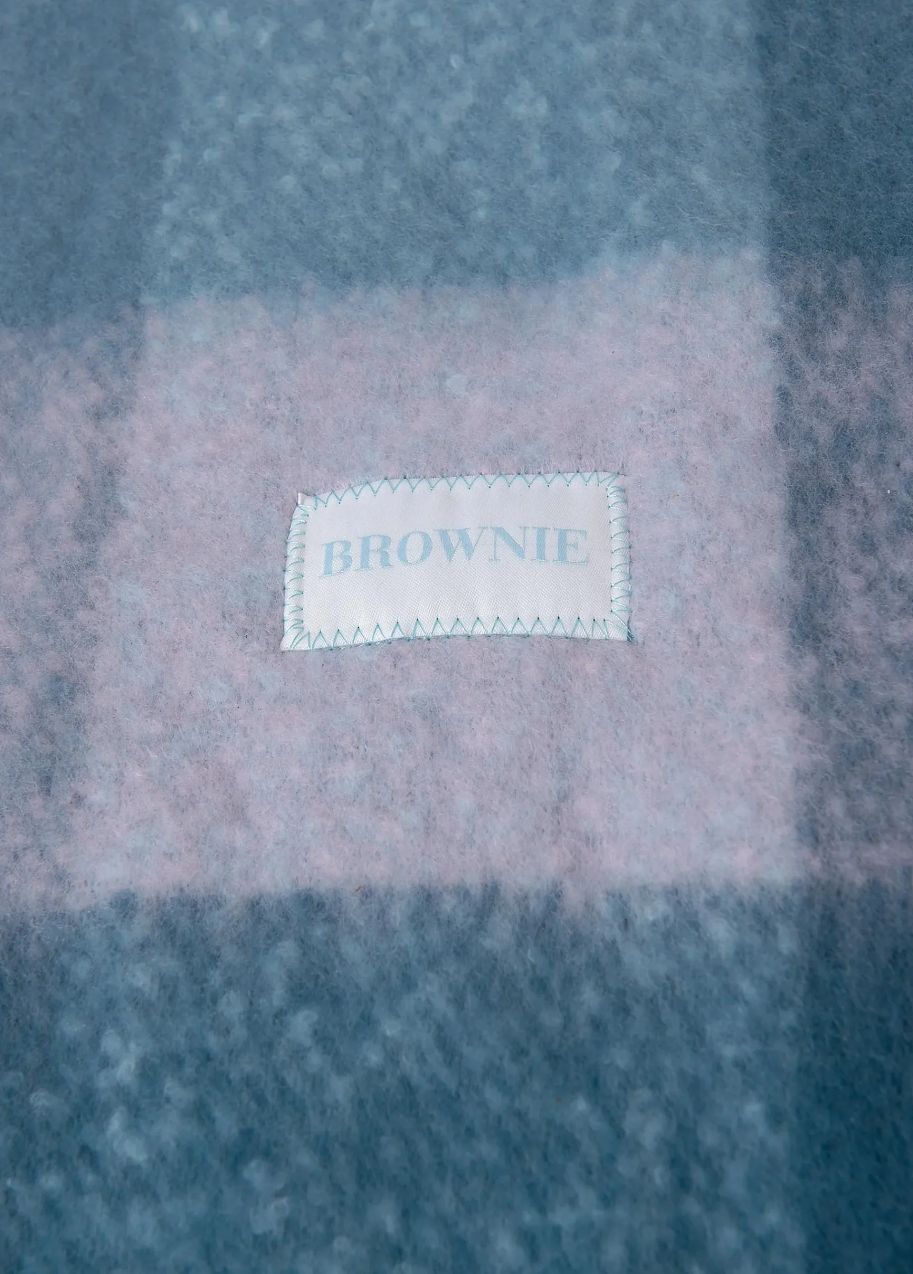 Brownie Bufandas*Bufanda gruesa cuadros flecos Azul