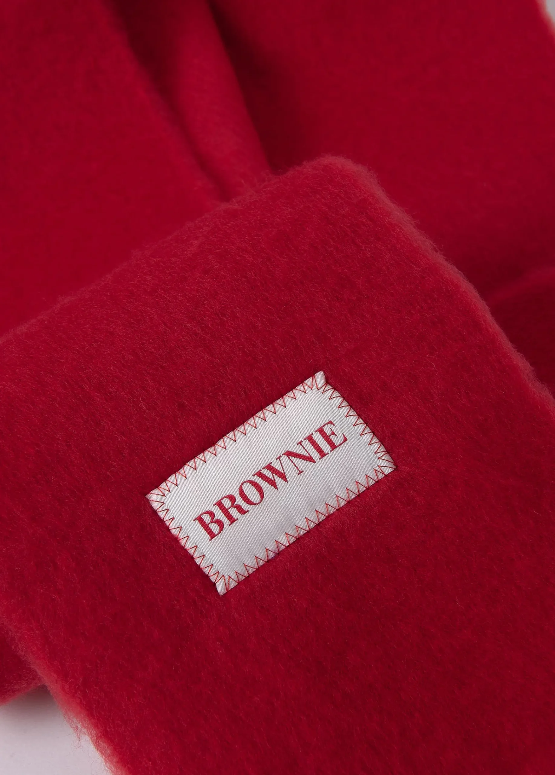 Brownie Bufandas*Bufanda gruesa estrecha lisa flecos Rojo