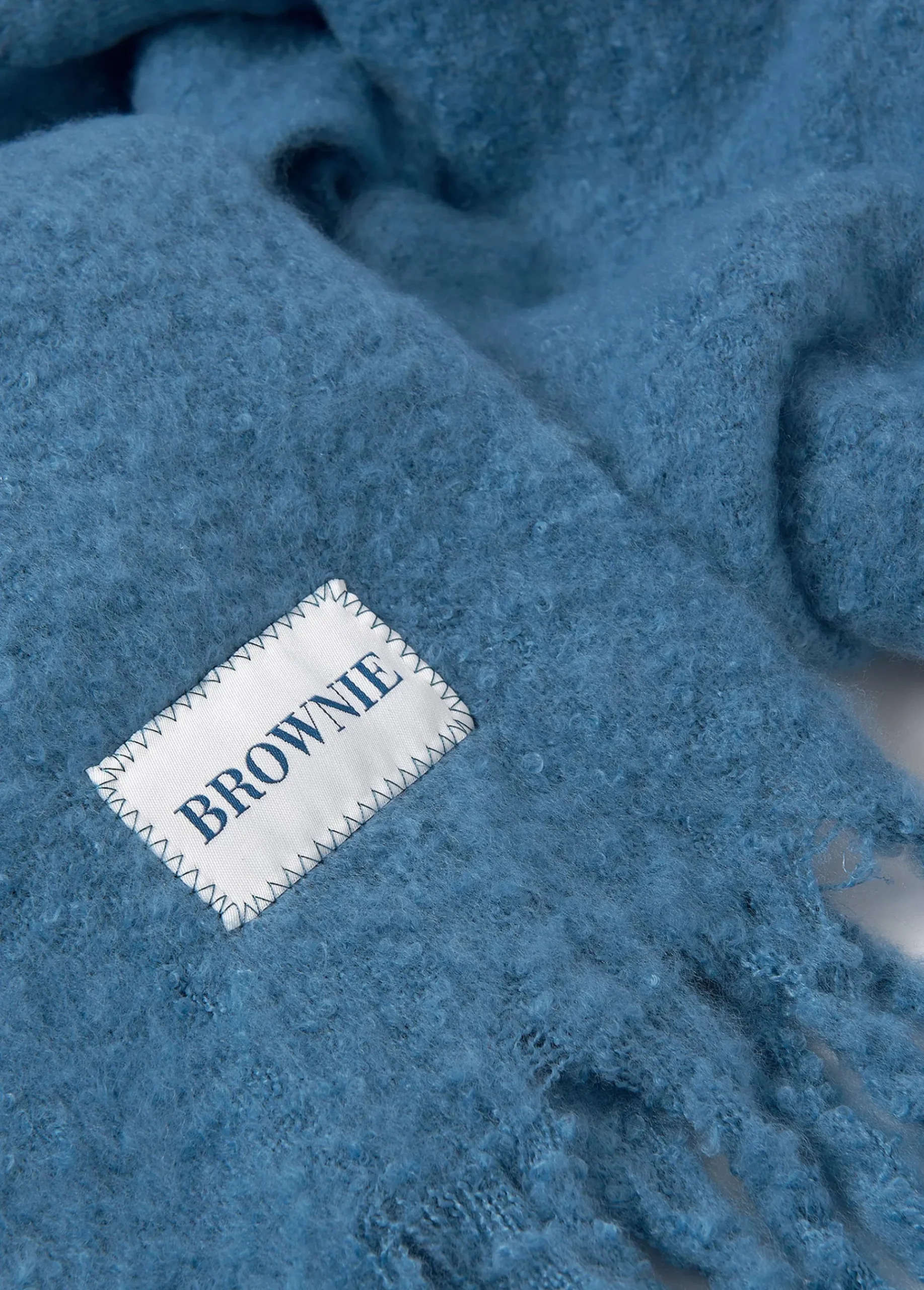 Brownie Bufandas*Bufanda gruesa lisa flecos Azul