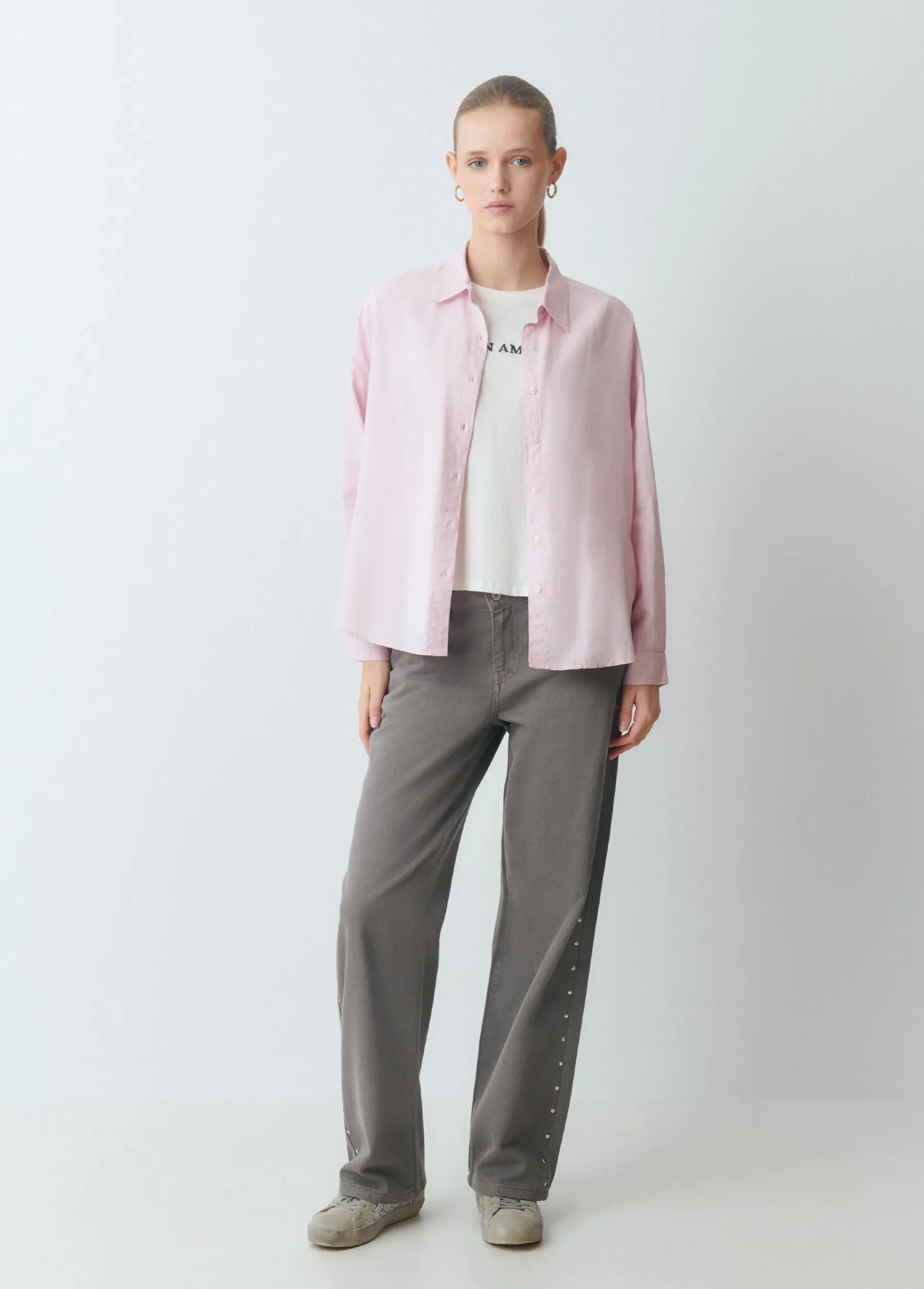Brownie Camisas Y Blusas*Camisa básica lisa Rosa
