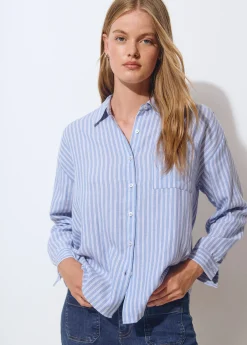 Brownie Camisas Y Blusas*Camisa rayas Celeste