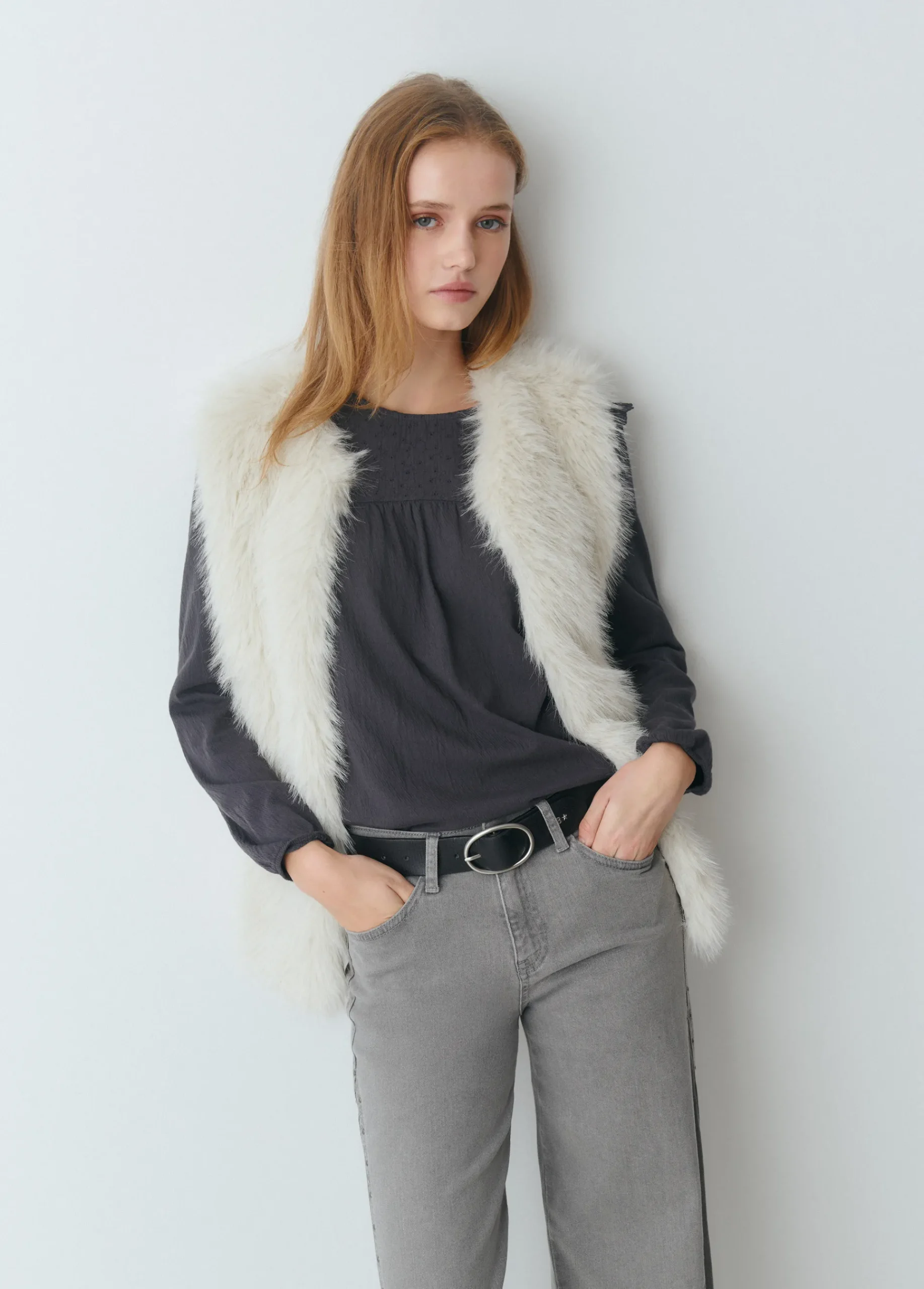 Brownie Camisetas Y Tops*Camiseta combinada plana Gris