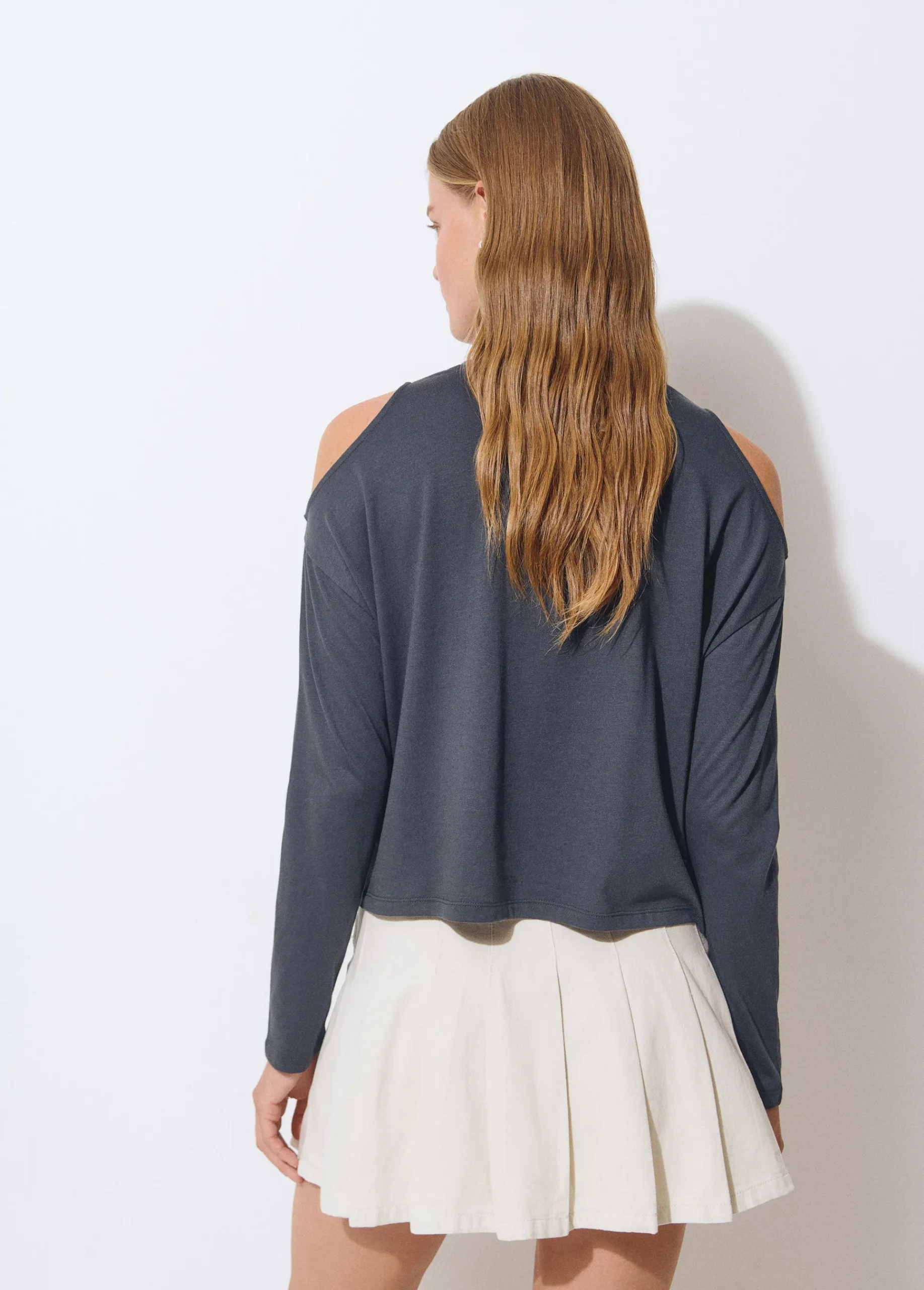 Brownie Camisetas Y Tops*Camiseta cut-out hombro Grisoscuro